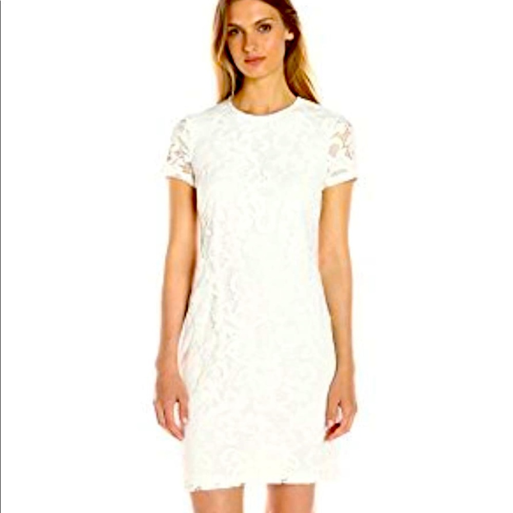 White Lace Shift Dress